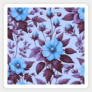 Blue Floral Pattern Sticker